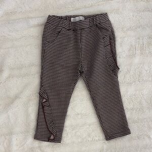 Zara Checkered Pants with Unique Hem